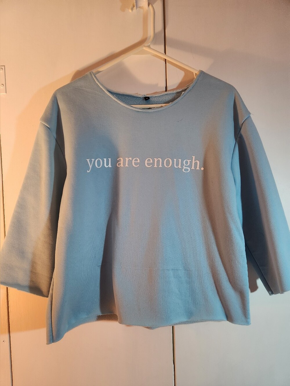 You Are Enough Blue Women's Relaxed Sweatshirt L
